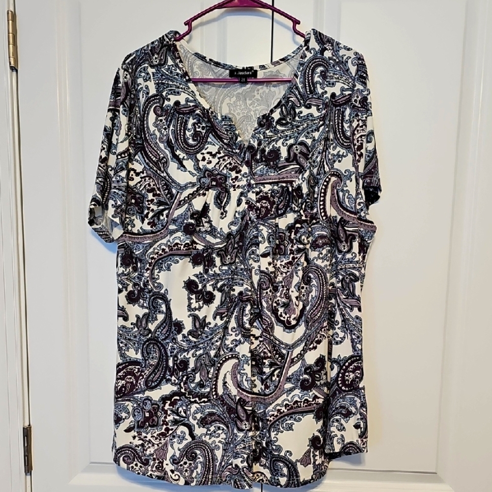 Paisley Print Women's Short Sleeve Top